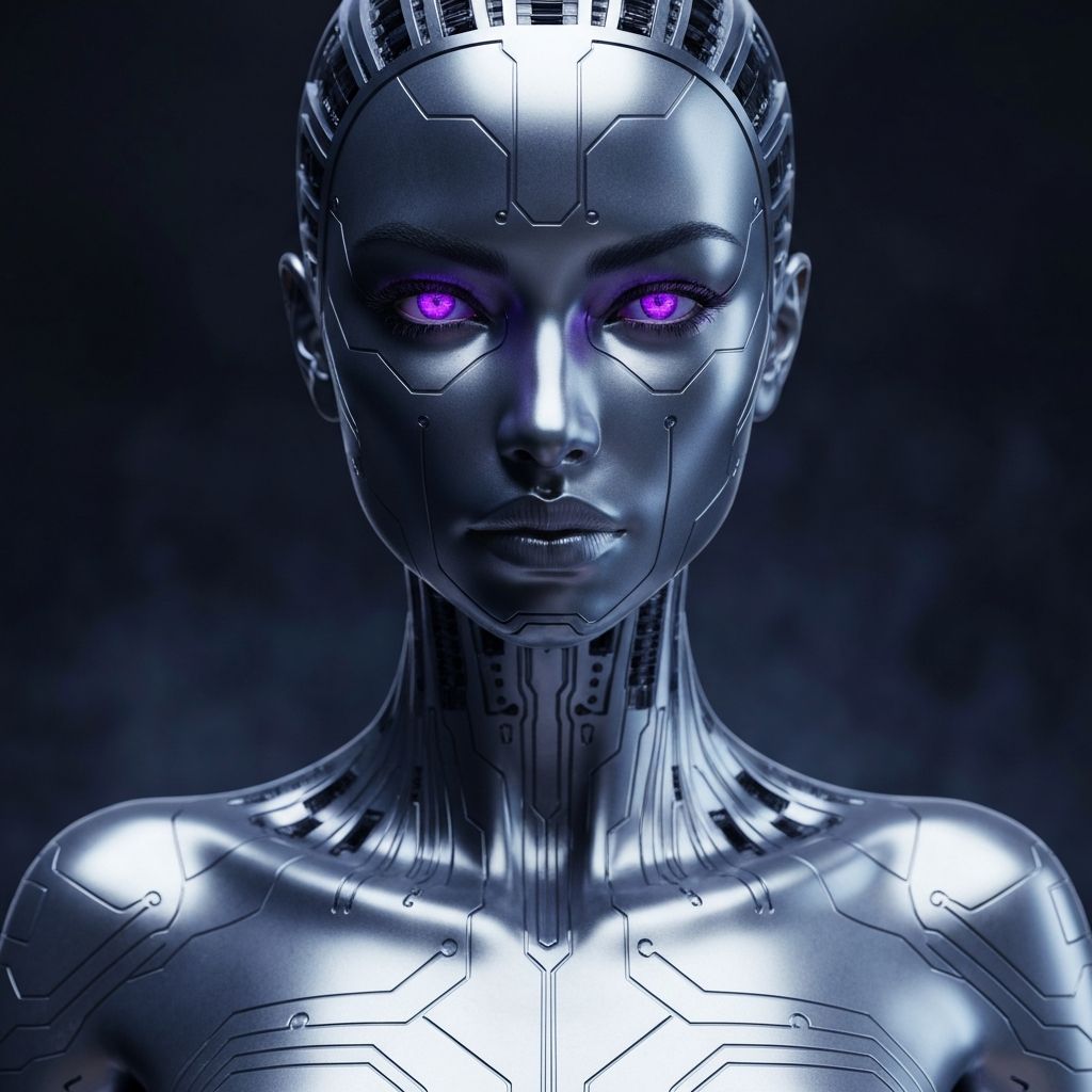 Futuristic android portrait
